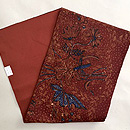 ジャワ島クルック地方海老茶の名古屋帯　帯裏