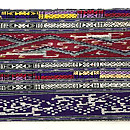 ラオス赤と紫の名古屋帯　前柄