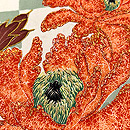 大牡丹にボーダーの名古屋帯 質感・風合