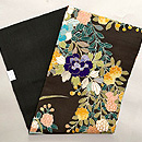 黒地小手毬に牡丹の名古屋帯 帯裏