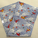 荒波に千鳥鬼縮緬の名古屋帯 浦野理一作　帯裏