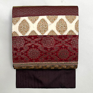 インド布の接ぎ名古屋帯