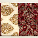 インド布の接ぎ名古屋帯　前柄