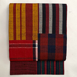 赤縞の継ぎ名古屋帯