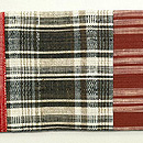 赤縞の継ぎ名古屋帯　前柄