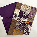 牡丹に鯉文様の江戸寄せ裂名古屋帯 帯裏