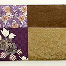 牡丹に鯉文様の江戸寄せ裂名古屋帯 前柄