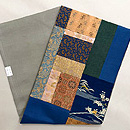 桜に松江戸裂の寄せ名古屋帯　帯裏