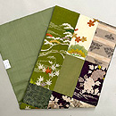 萌黄色寄せ裂の名古屋帯　帯裏