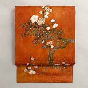 江戸衣裳解き紅花染めの名古屋帯