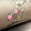 暈しに梅の名古屋帯 質感・風合