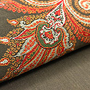 黒地カシミールの名古屋帯 質感・風合