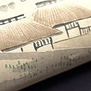 里山風景文の名古屋帯 質感・風合