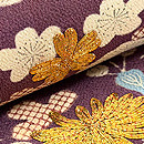 紫紺染め江戸裂の名古屋帯 質感・風合