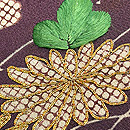 紫紺染め江戸裂の名古屋帯 質感・風合