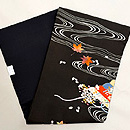 光琳水に花筏の染め名古屋帯　帯裏