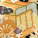 御所車文の名古屋帯　質感・風合