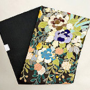 牡丹に枝垂れ桜文様の名古屋帯　帯裏