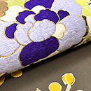 牡丹に枝垂れ桜文様の名古屋帯　質感・風合