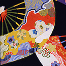 扇面散らしの黒羽織　質感・風合