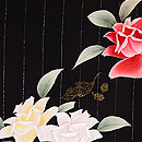 黒地バラの羽織　質感・風合