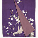 梅にウグイス色留袖　上前