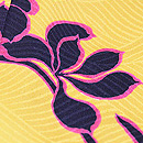 黄色地春蘭の小紋　質感・風合