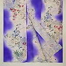 紫暈しに花と虫かごの単衣小紋　上前