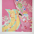 ピンク地虫かごの付下　上前