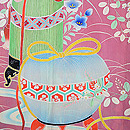 ピンク地虫かごの付下　質感・風合