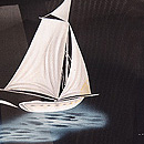 ヨットにカモメの図絽長羽織　質感・風合