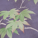 青もみじに鵜舟の単衣付下　質感・風合