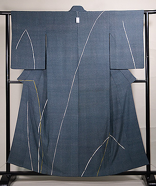 あられに木賊文様付下