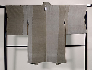 小宮康助作 縞に格子江戸小紋の羽織