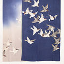 藍地雀の群れ訪問着　上前