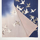 藍地雀の群れ訪問着　上前