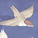 藍地雀の群れ訪問着　質感・風合