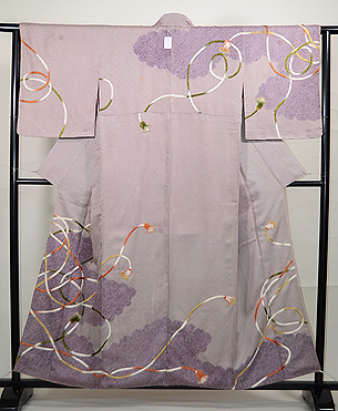 綸子絞り組紐刺繍訪問着