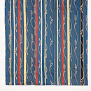 縦縞にワラビ文様小紋　上前