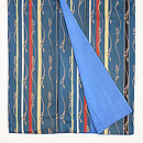 縦縞にワラビ文様小紋　上前