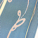 縦縞にワラビ文様小紋　質感・風合