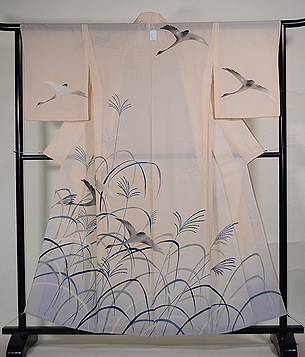 ススキが原に雁単衣付下