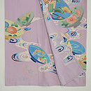 流水に夏の花盃文様絽縮緬色留袖　上前