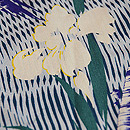 簾紋に菖蒲の単衣小紋　質感・風合