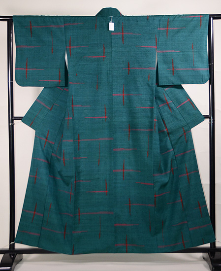 綾の手紡製草木染紬 - アンティーク着物の灯屋2