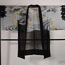 黒地紅葉文様紋錦紗単衣羽織　正面