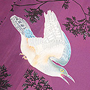 ケヤキ林にホトトギスの付下　質感・風合