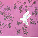 ケヤキ林にホトトギスの付下　質感・風合