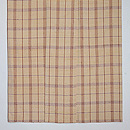 伊兵衛織 ベージュ格子柄単衣　上前
