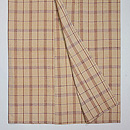 伊兵衛織 ベージュ格子柄単衣　上前